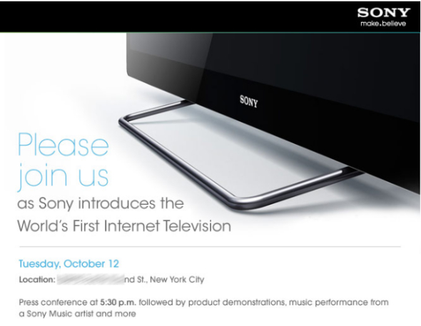 索尼将于10月12日发布Google TV电视